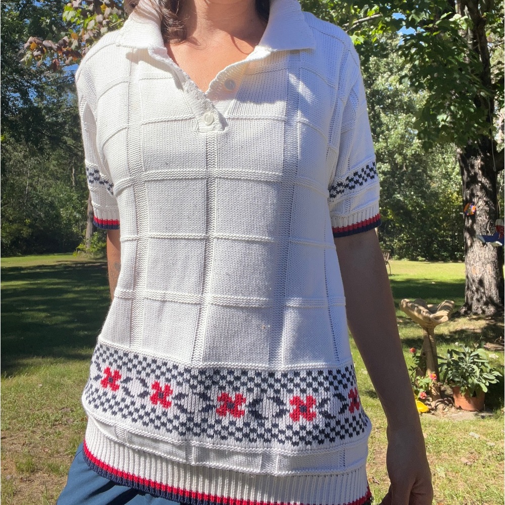 VINTAGE 🏁 checkered Cape Cod knit polo